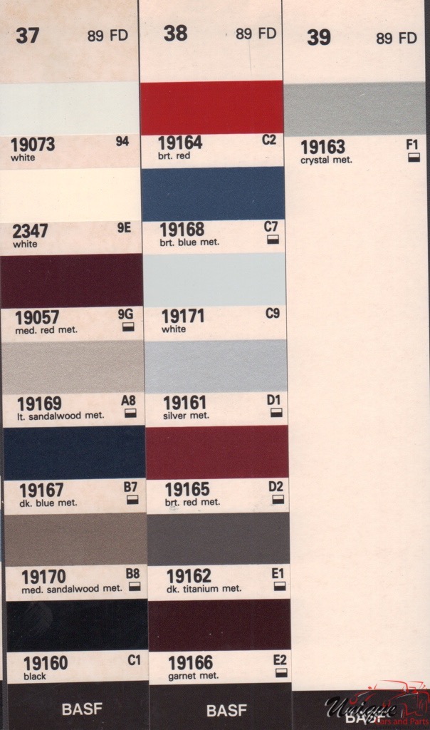 1989 Ford Paint Charts Rinshed-Mason 1